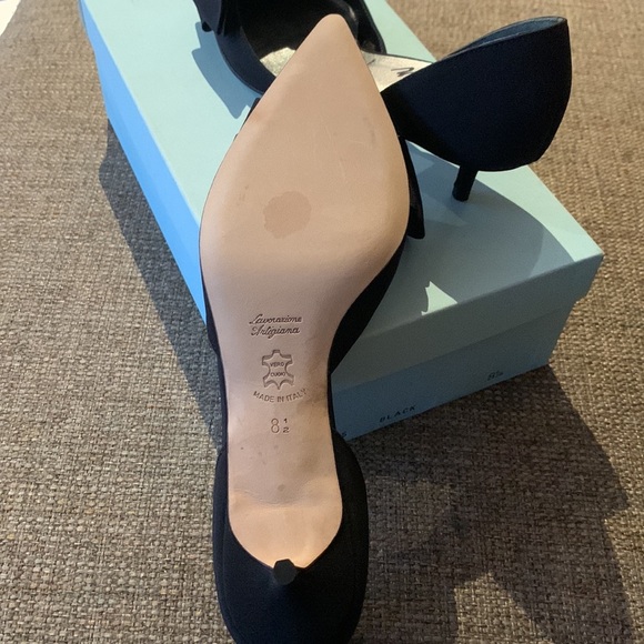 Gently Loved Black Sateen Pointy Shoes by BUTTER - Picture 6 of 12